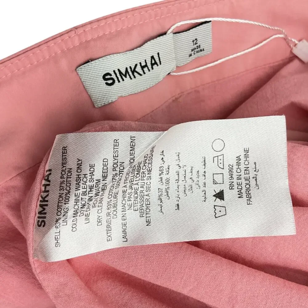 Simkhai Pleated Pink Kittiya Dress Size 12 - Picture 4 of 4